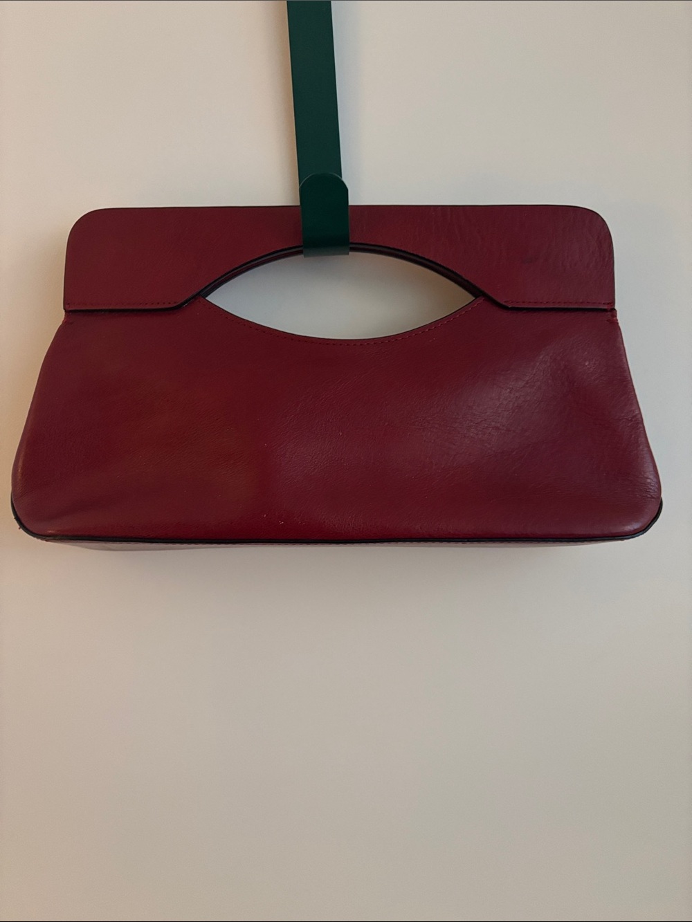 WILSONS LEATHER Pelle Series Red Leather Top-Handle Mini Bag Magnet Closure - Picture 4 of 9